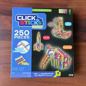 Click Sticks Glow Kit 250 Pieces Amazing Linking Connectors STEM Toy Ages 6+